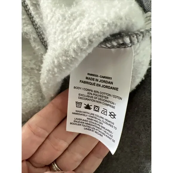 Nike Hoodie Kids XL Gray Cotton Long Sleeve Youth Classic Logo Full Zip - Picture 3 of 5